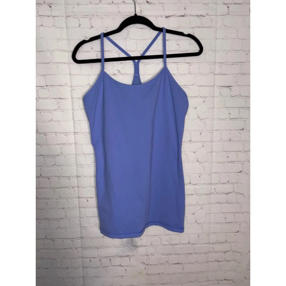 Lululemon Power Pose Tank Hydrangea Blue Yoga Top Size 12 - Picture 3 of 7